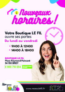Nouveaux horaires boutique le fil